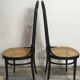 Pair of black lace-lace thonet chairs and model canage No.17 or Long John