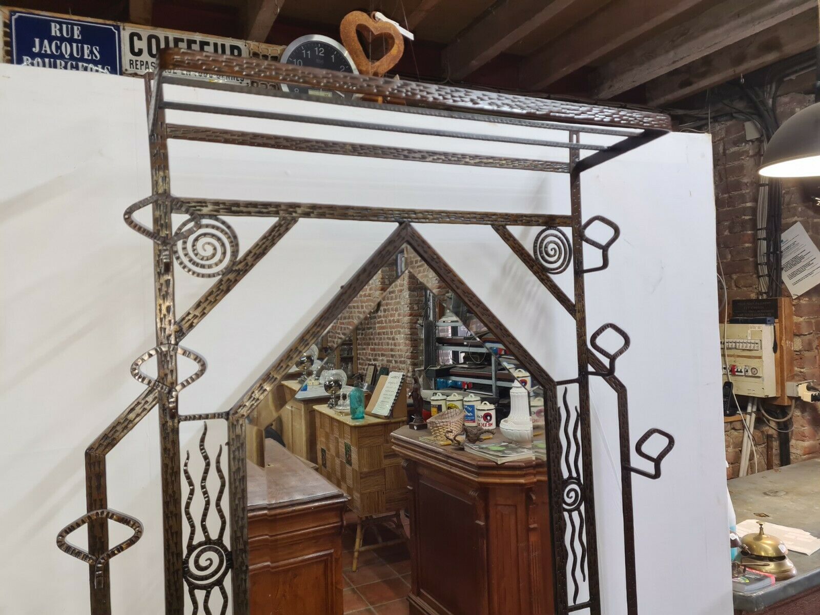 Wrought iron cloakroom art deco style