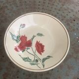 Fruit bowl, deep plate, luxeuil, old poppy motif