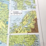 Vintage map Scandinavia Norway Sweden Finland 43x43cm from 1950