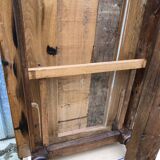 Farmhouse table with cat bar in solid oak with 1 drawer