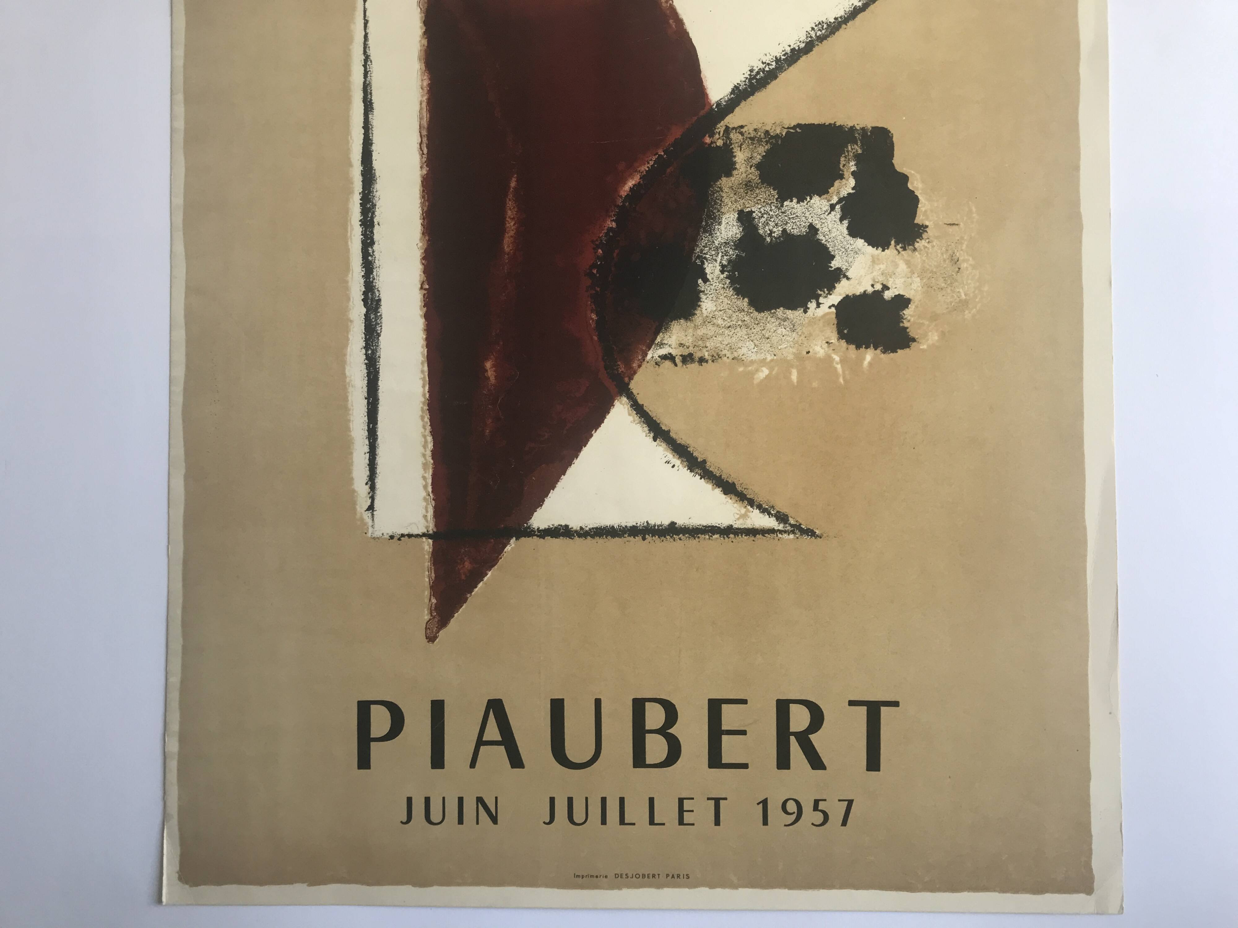 Jean PIAUBERT, Bing Gallery, 1957. Original lithograph poster