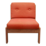 1970s chair in oak and orange cushions