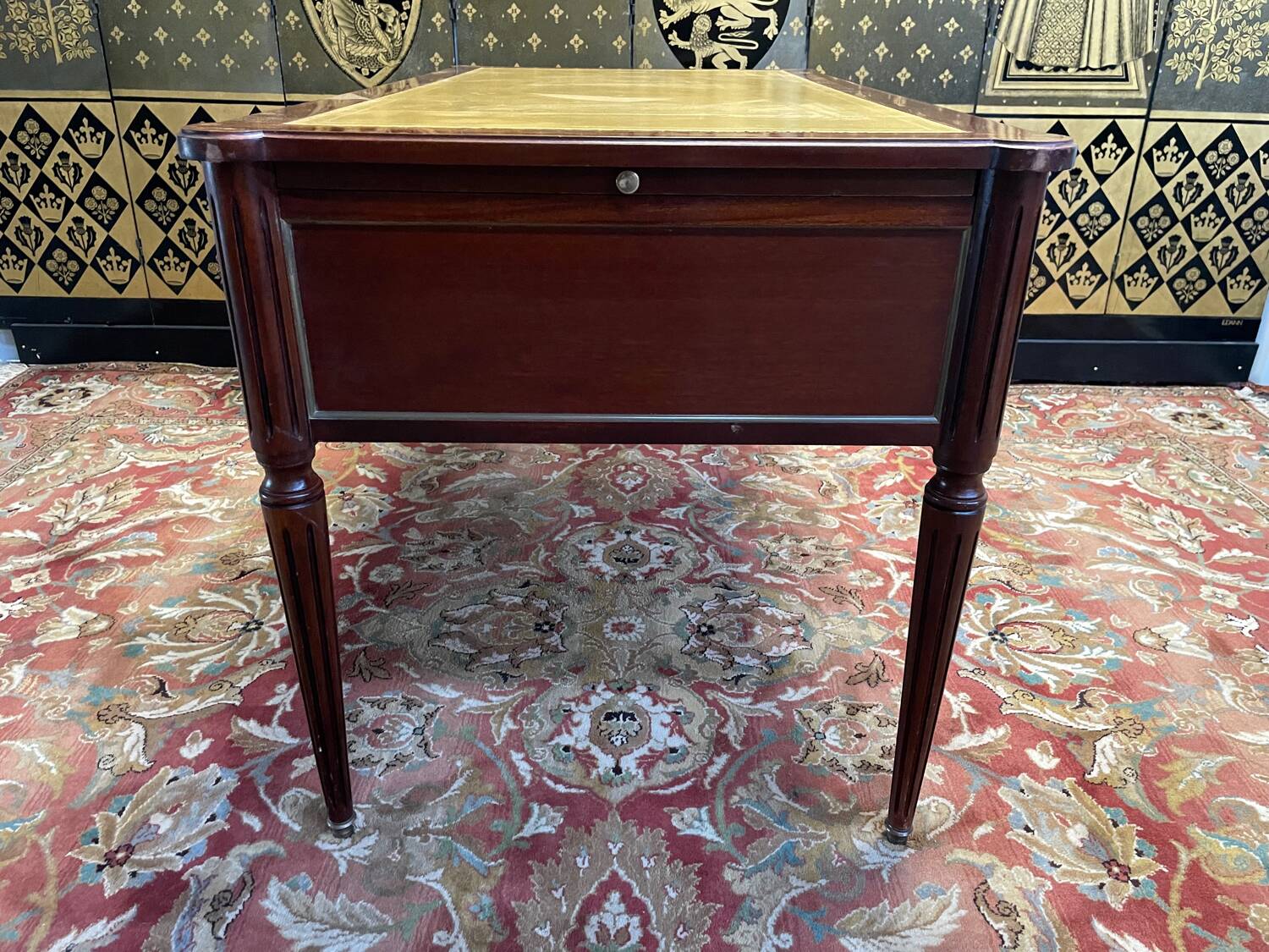Louis XVI style mahogany flat desk