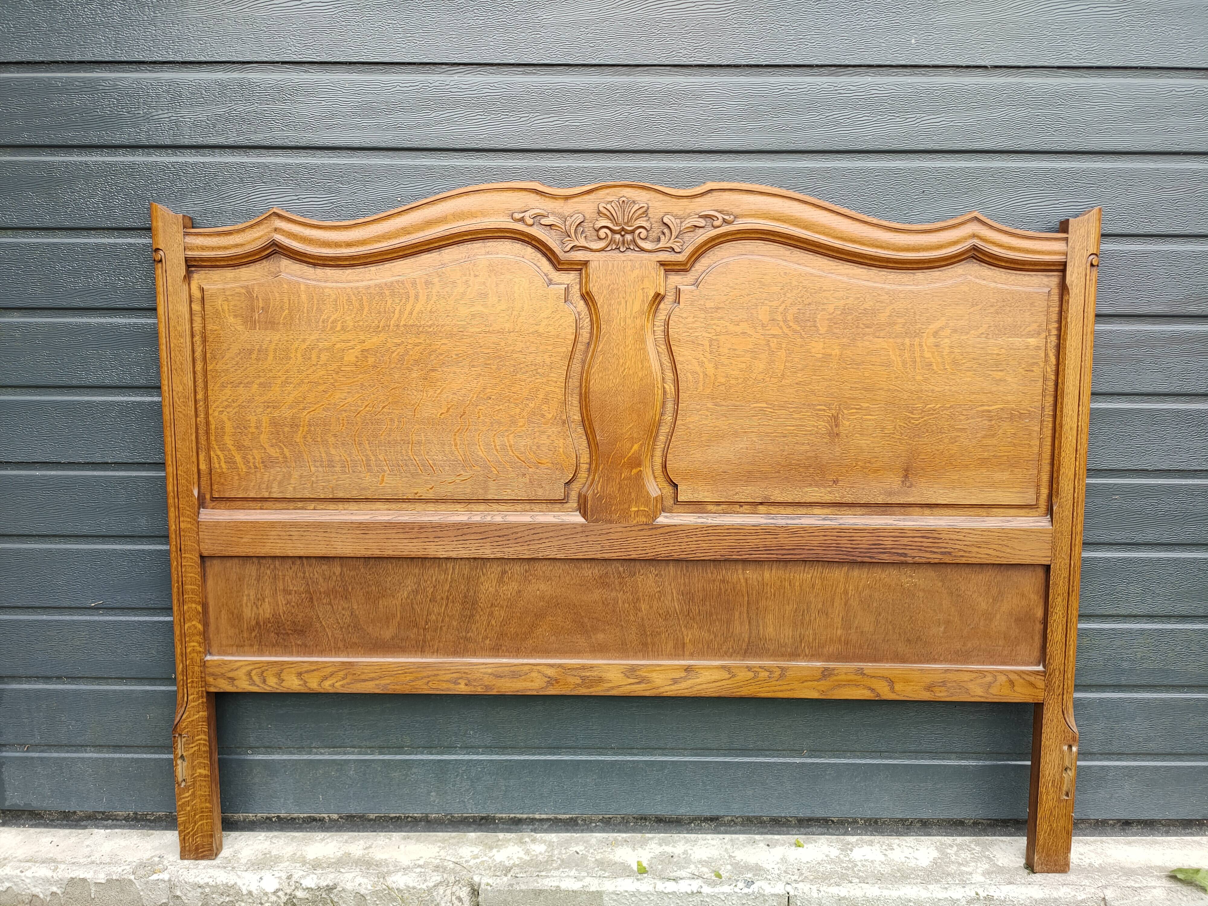 Antique solid oak headboard
