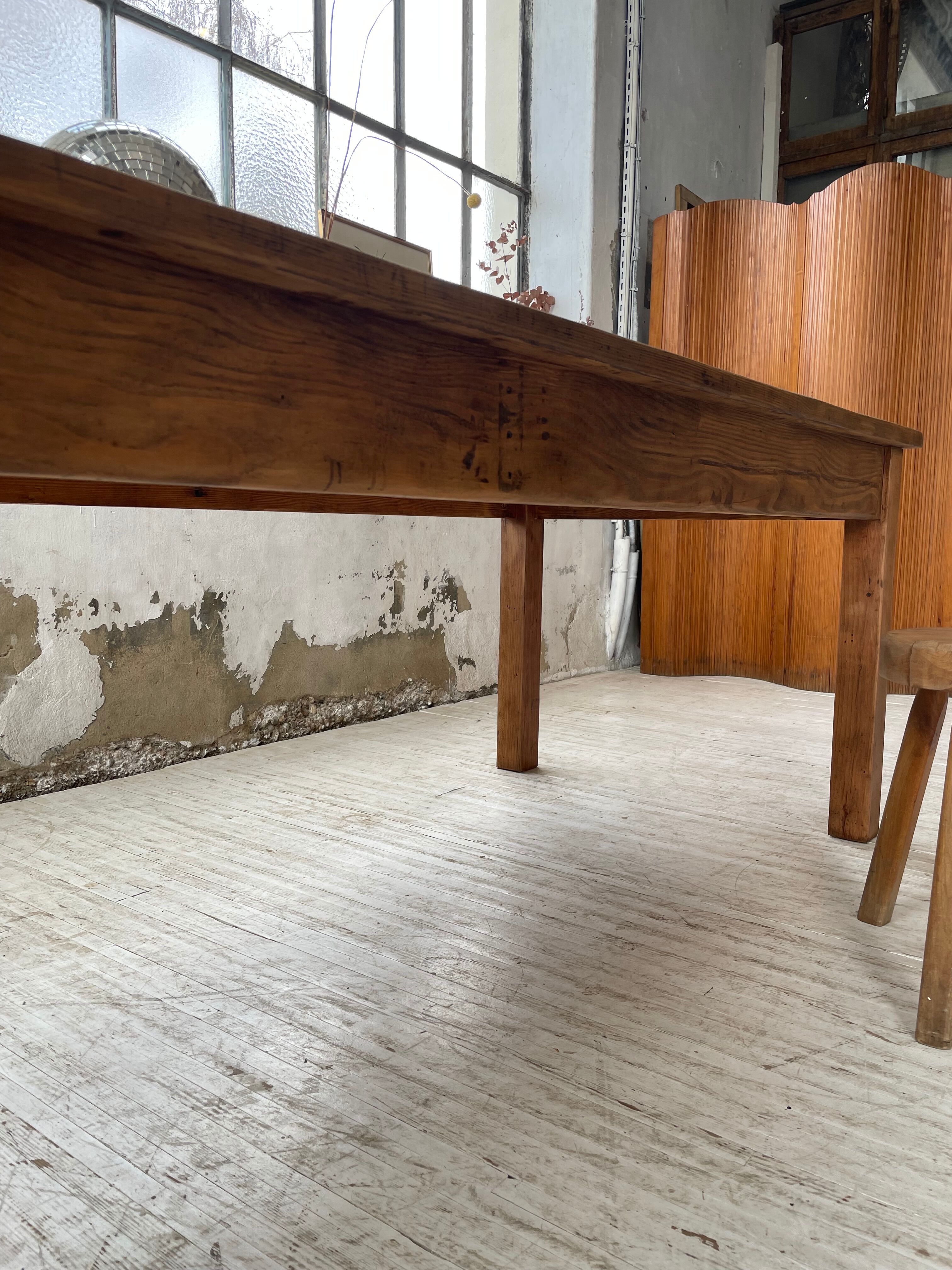 Farmhouse table in elm and pine 2m