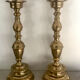 Pair of brass candle holders XIXth 31cm