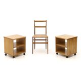 Wooden bedside tables, 1970s, set of 2