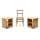 Wooden bedside tables, 1970s, set of 2