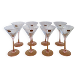 8 Luminarc pink cocktail glasses