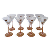 8 Luminarc pink cocktail glasses