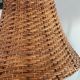Blue ceramic lamp and rattan