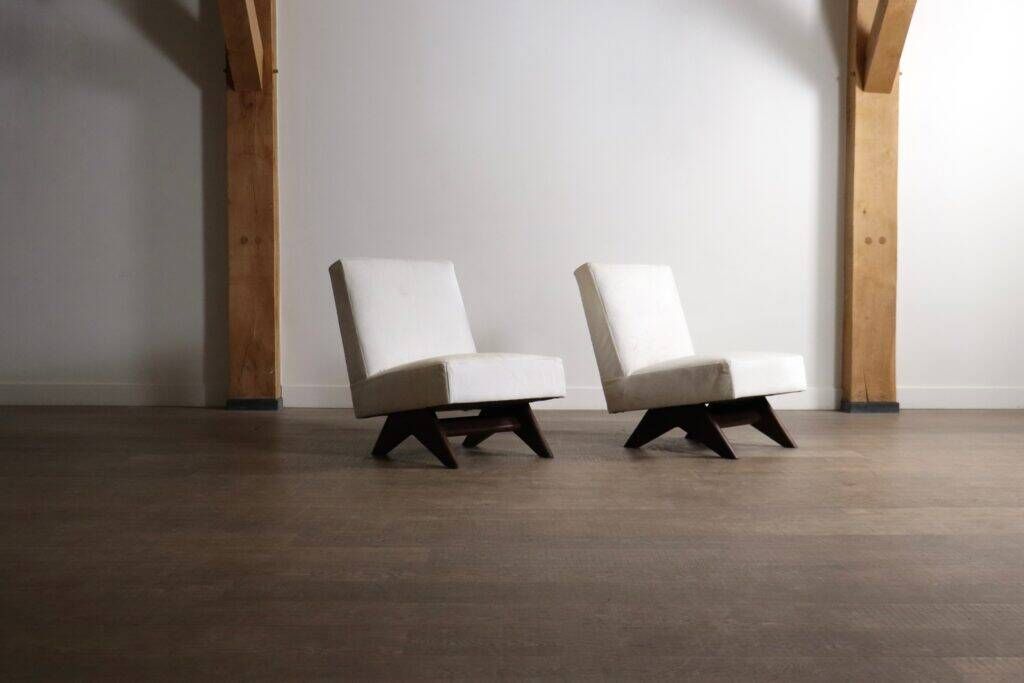 Pair of Pierre Jeanneret 'Fireside' chairs, model No. PJ-SI-36-A