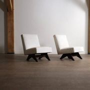 Pair of Pierre Jeanneret 'Fireside' chairs, model No. PJ-SI-36-A