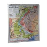 Old school map "Alpestre Region" No.4 Hatier