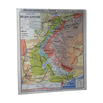 Old school map "Alpestre Region" No.4 Hatier