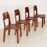 4 mahogany wooden chairs