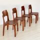 4 chaises en bois acajou