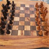 Rustic wooden chess table chess game 19