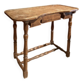 Antique 18th Century Italian Rustic Baroque Wooden Side Table with Turned Legs