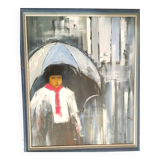 Oil painting on canvas, signed MB (Monique Barnier), 1985s