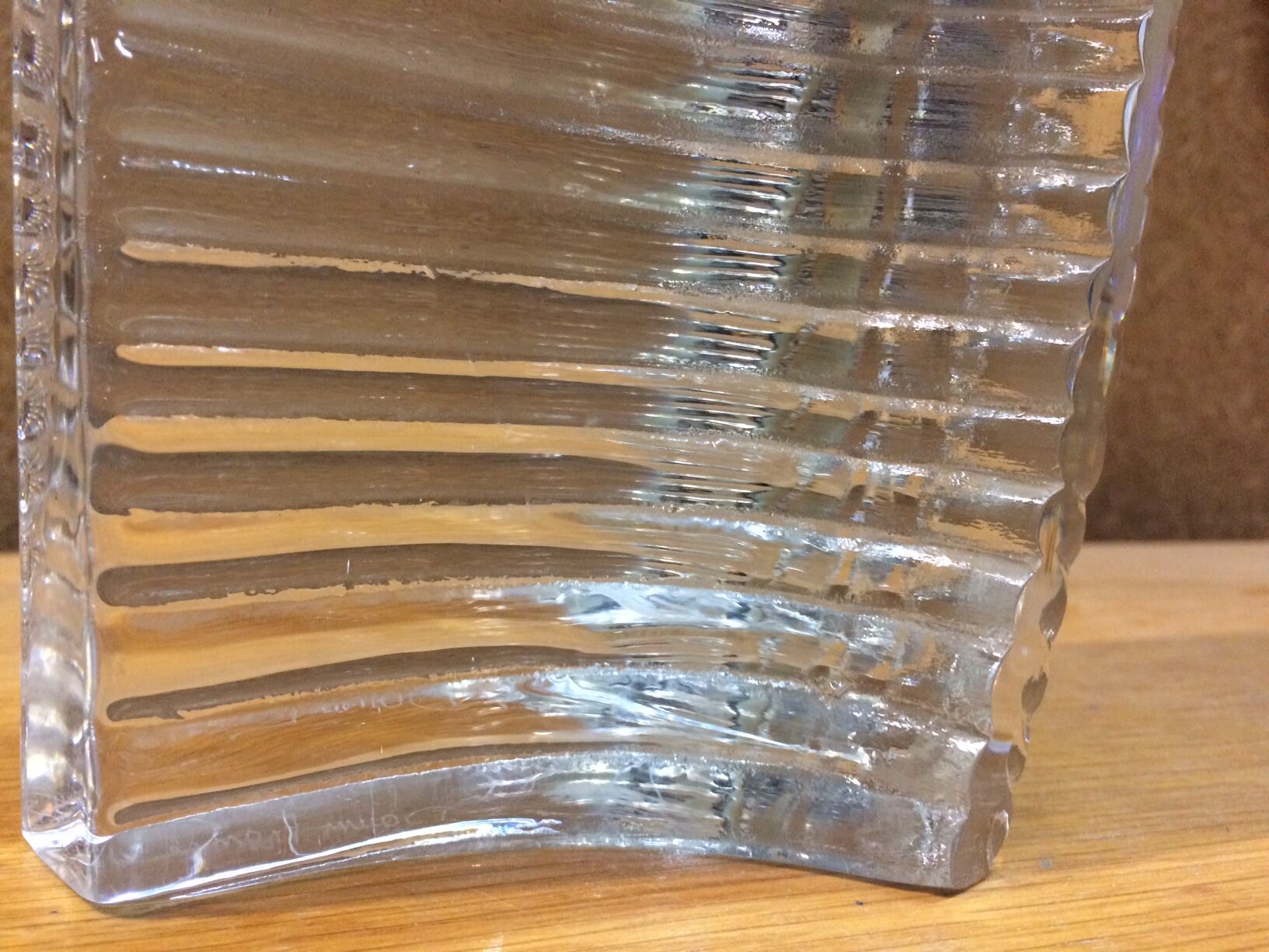 Vintage crystal lamp foot signed daum france - 70s