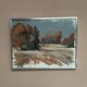 Original Swedish Oil on Canvas – “Red Autumn” by Knut Måsö (1926–2016) – Signed – Vintage & Framed – 57 × 44 cm (22.4" × 17.3")
