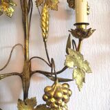 Pair of sconces flor'art leaves and bunches of grapes 60s