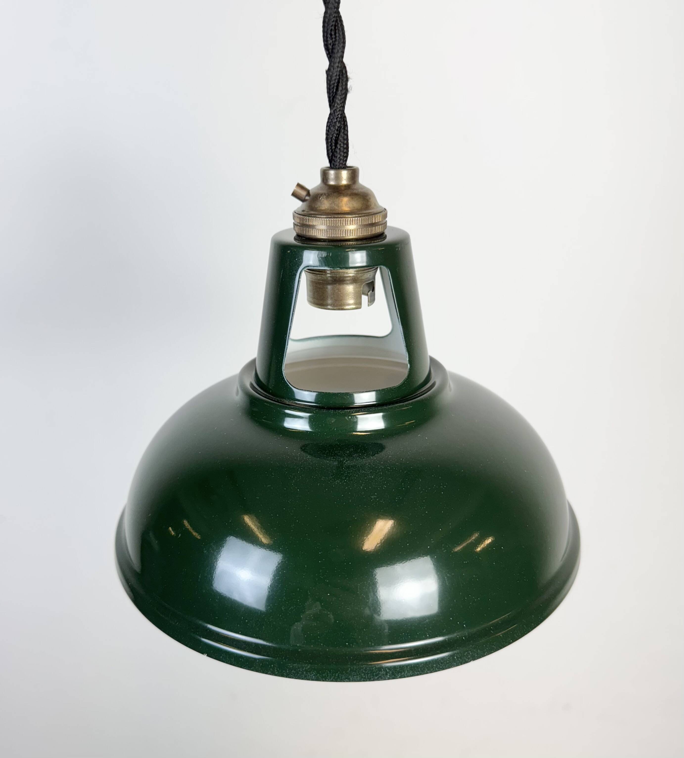 Vintage Industrial Green Painted Ceiling Lamp, 2000s