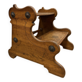 Small library step stool in oak from the 19th century.