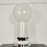 Lampe de table italienne en verre opalin blanc, années 1960