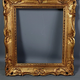 Old frame gilded carved wood gold leaf 41x36 cm, foliage 30x25 cm Montparnasse style SB