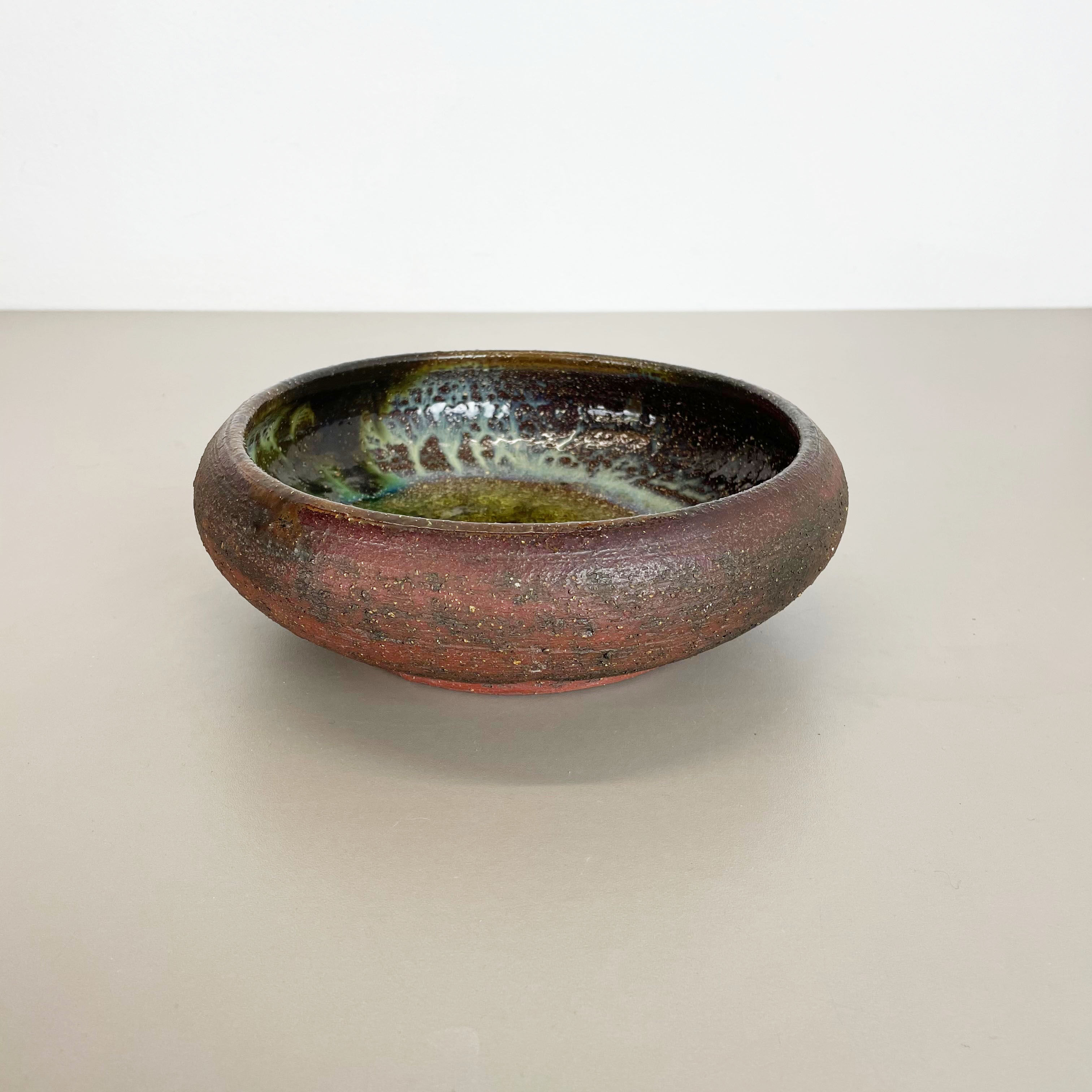 Ceramic studio pottery bowl shell element by gerhard liebenthron, germany, 1970s