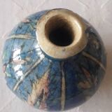 Vase ancien très original avec un décor floral