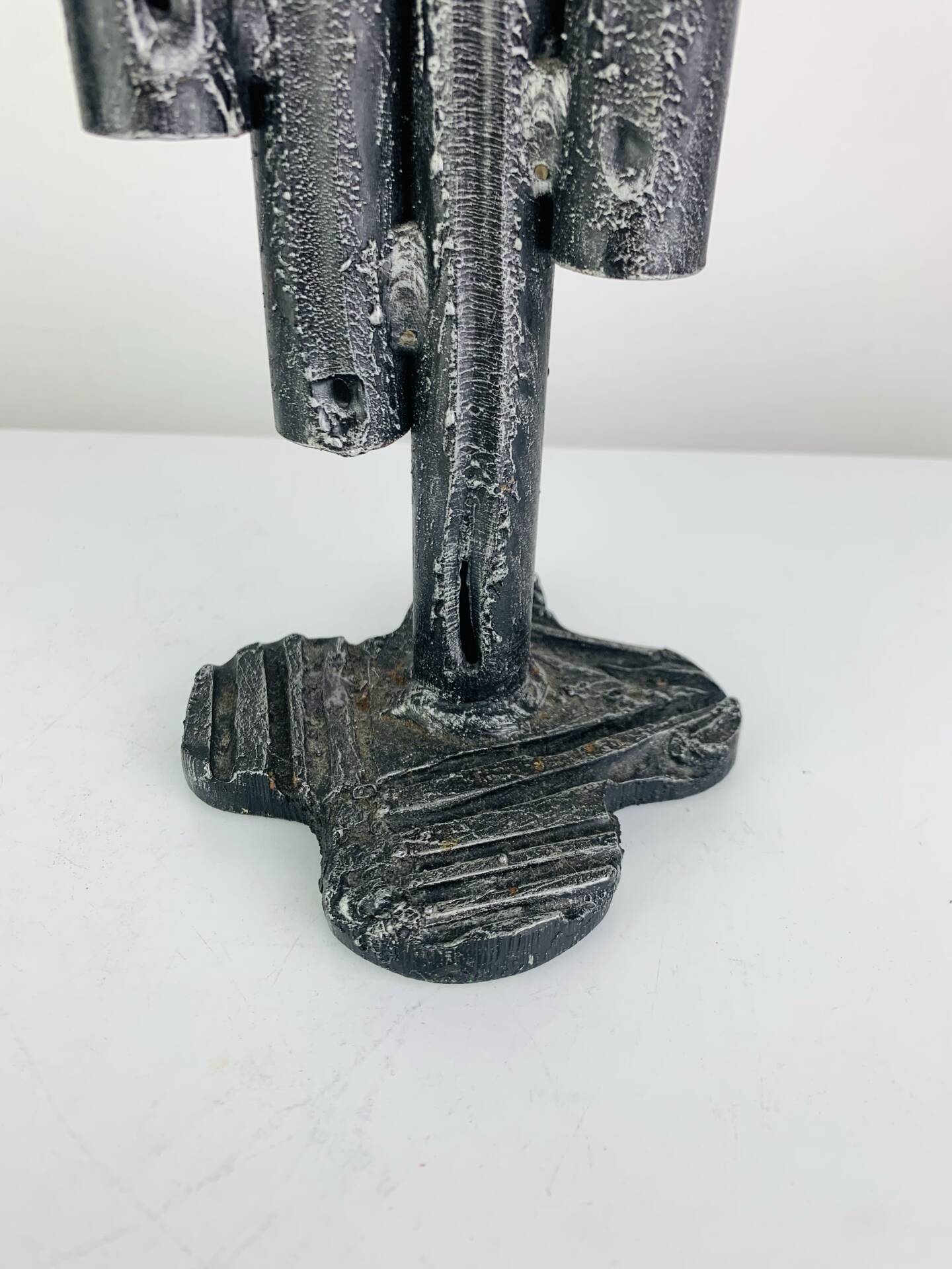 Brutalist iron candlestick, vintage