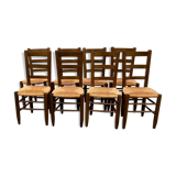 Series of eight mulched chairs