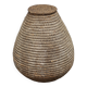 Large old basket with lid, burgundy straw and bramble, woven basket