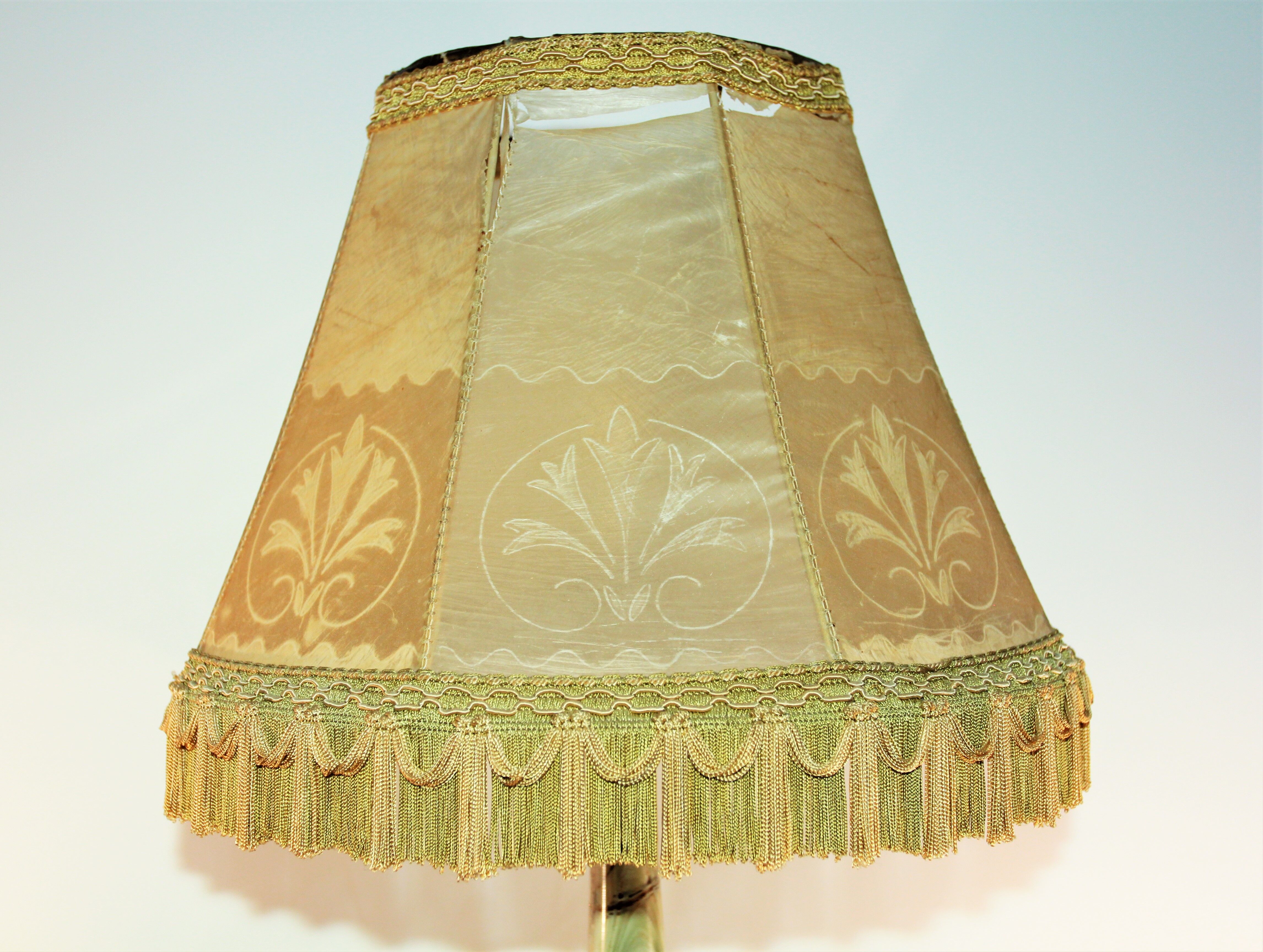 Antique lamp in onyx and brass (c. 1920-1930)