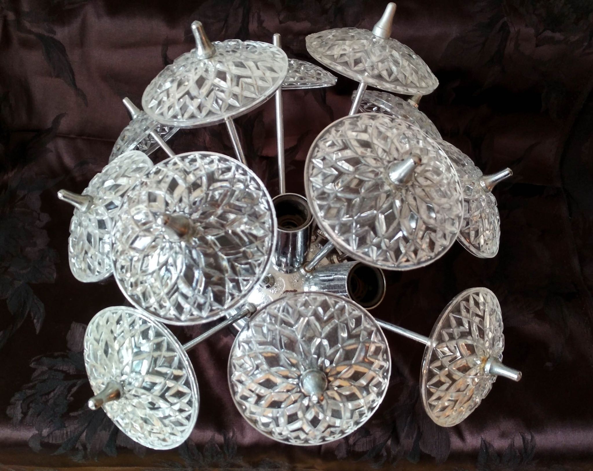 Sputnik ceiling light chandelier 3 fires Emil Stejnar - 1960