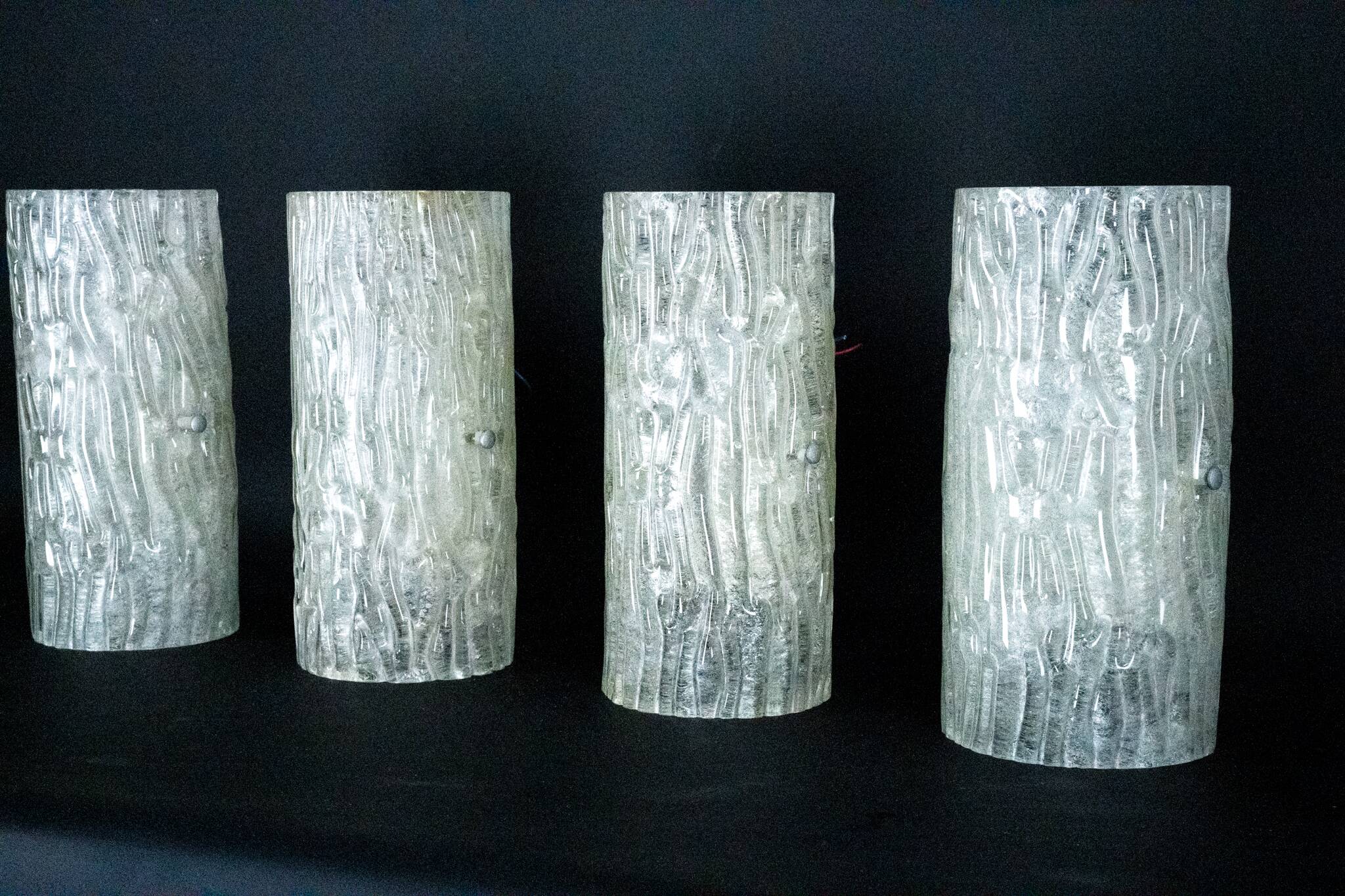 60s Toni Zuccheri Venini Murano glass sconces, horizontal or vertical.