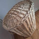 Very large vintage rattan basket, retro wicker decoration