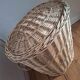 Very large vintage rattan basket, retro wicker decoration