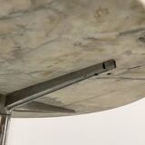 60s marble table with chrome cross base
