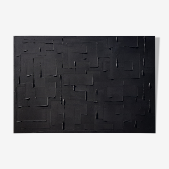 Abstract painting black monochrome painting