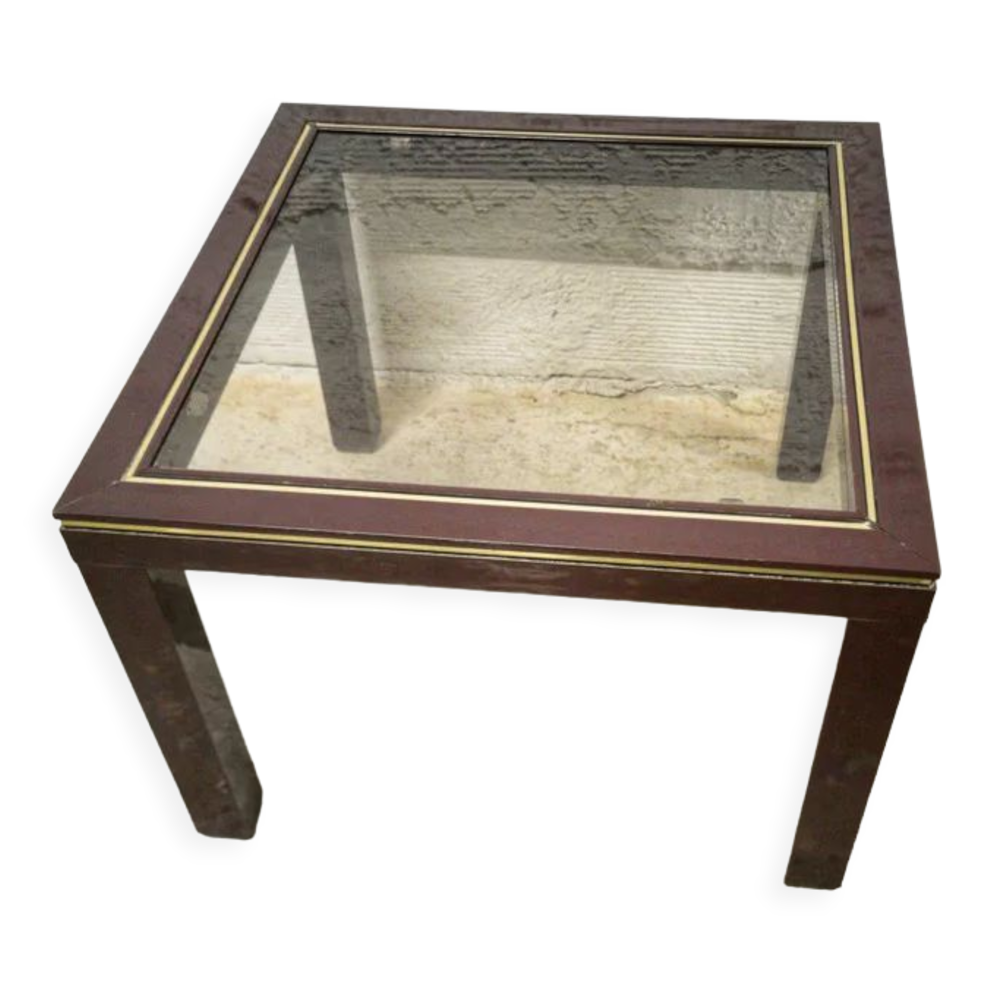 Vintage smoked glass sofa end