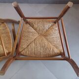 Pair of cherry wood armchairs