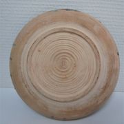 Bowl and round ceramic dish enamelled blue green brown vintage signed vintage