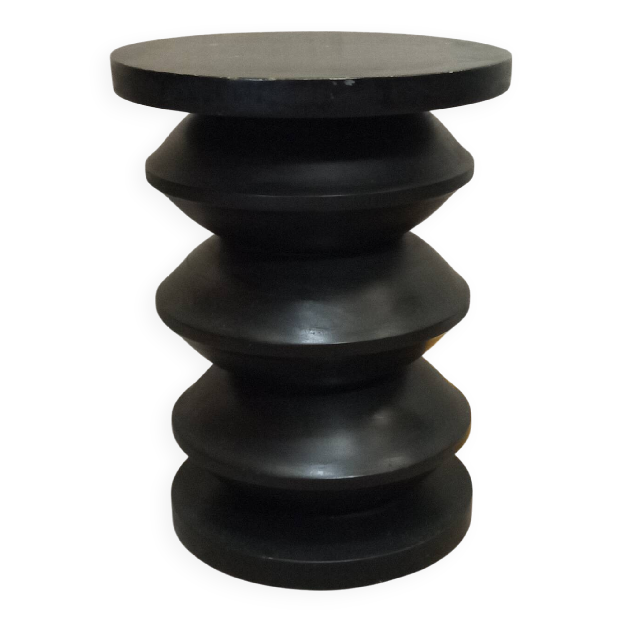 Black solid wood stool