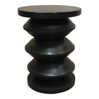 Black solid wood stool