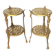 Pair of Victorian Style Openwork Brass Bolsters